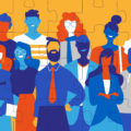 illustration of a jigsaw showing various professionals standing together